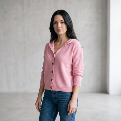 Fleur - Gebreid Vest met Capuchon