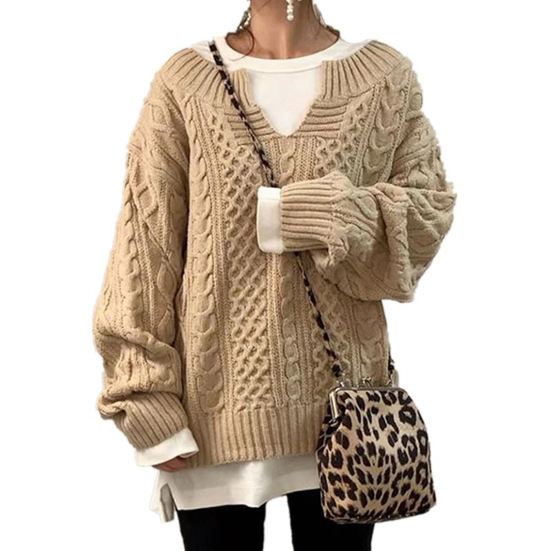 Oversized Kabeltrui Dames – Dik Gebreide Sweater