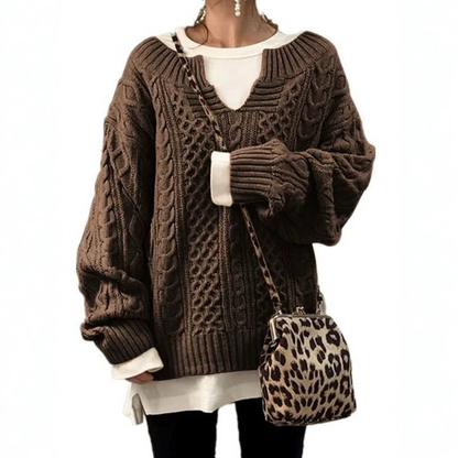 Oversized Kabeltrui Dames – Dik Gebreide Sweater