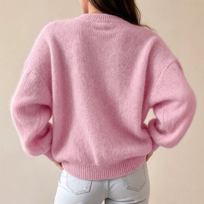 Zachte Gebreide Trui Dames – Oversized Trui Met Ballonmouwen