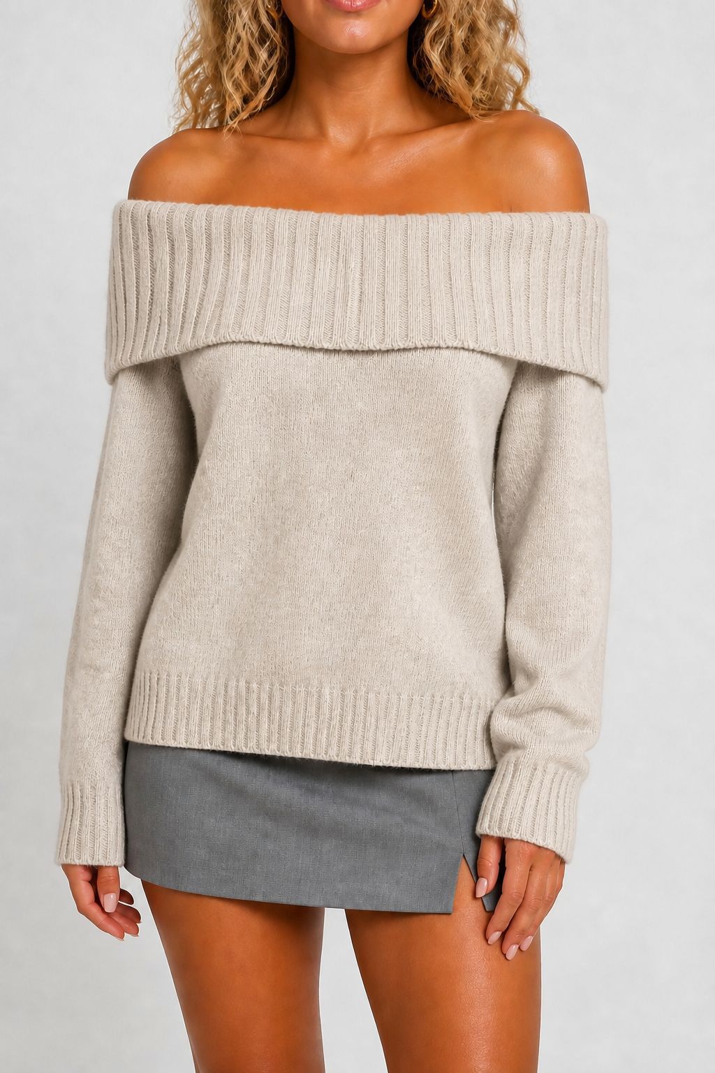 Effen Gebreide Trui Dames – Sweater Met Lange Mouwen