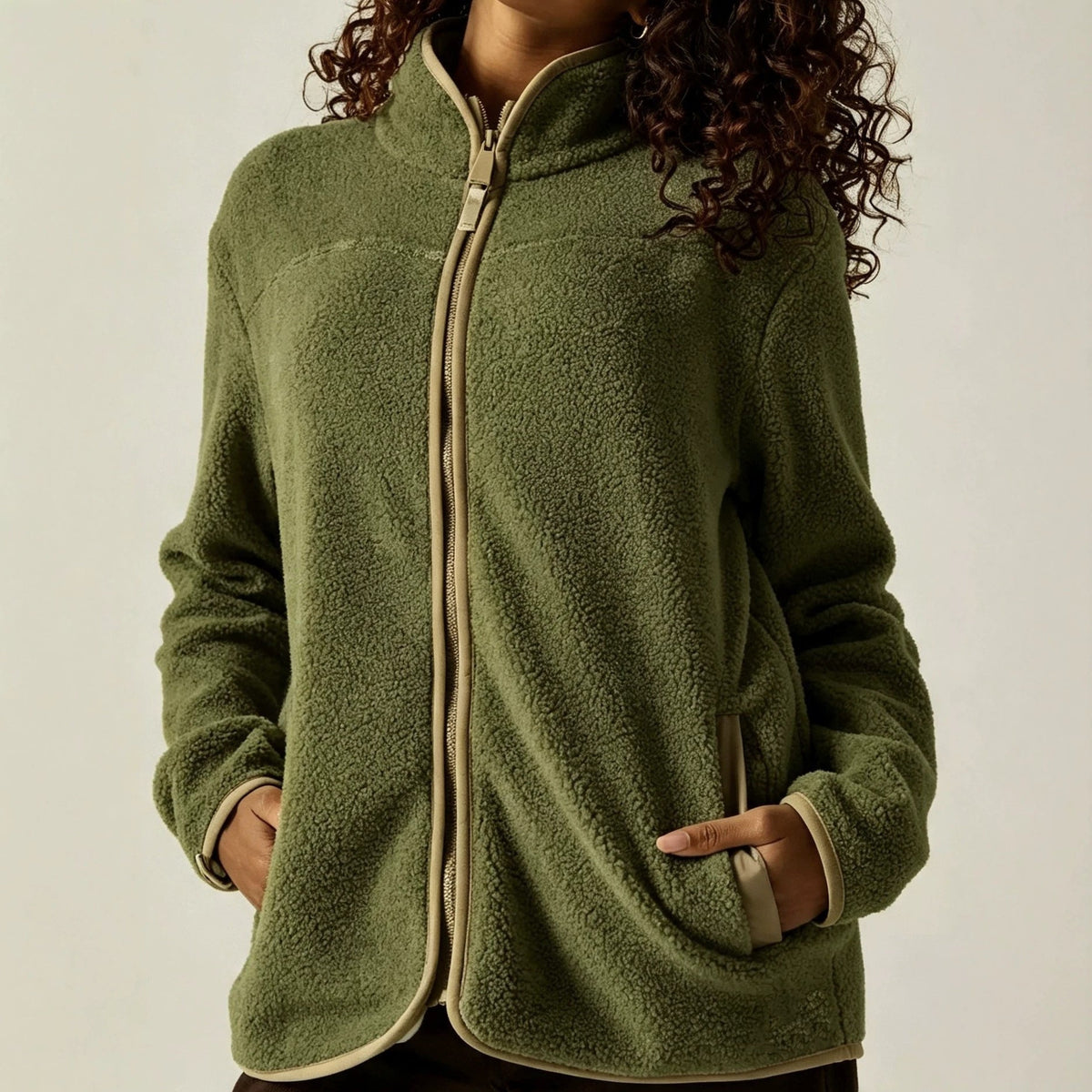 Teddy Vest Dames – Cardigan Met Opstaande Kraag