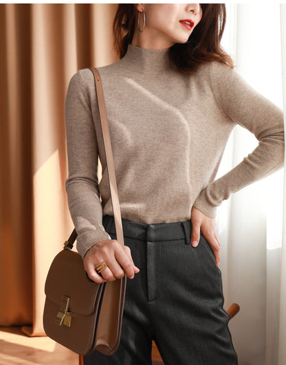 Elegante Fijngebreide Coltrui Dames – Basic Trui