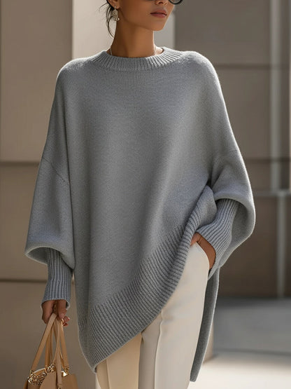 Oversized Dames Poncho Trui Met Puntige Zoom