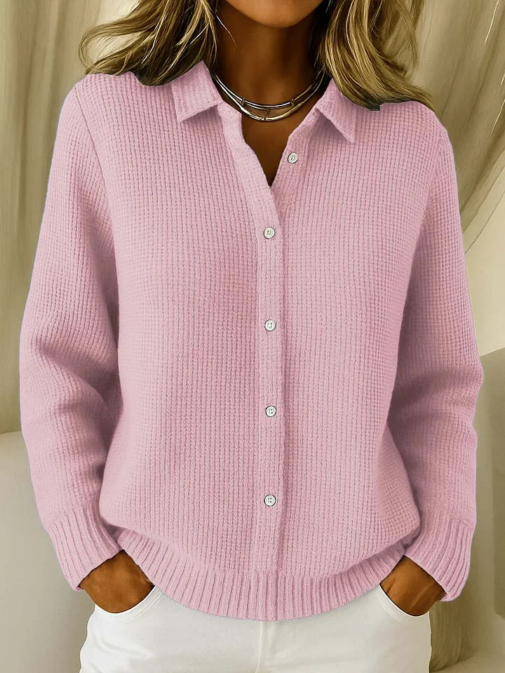 Elegant Gebreid Vest Dames – Cardigan Met Kraag