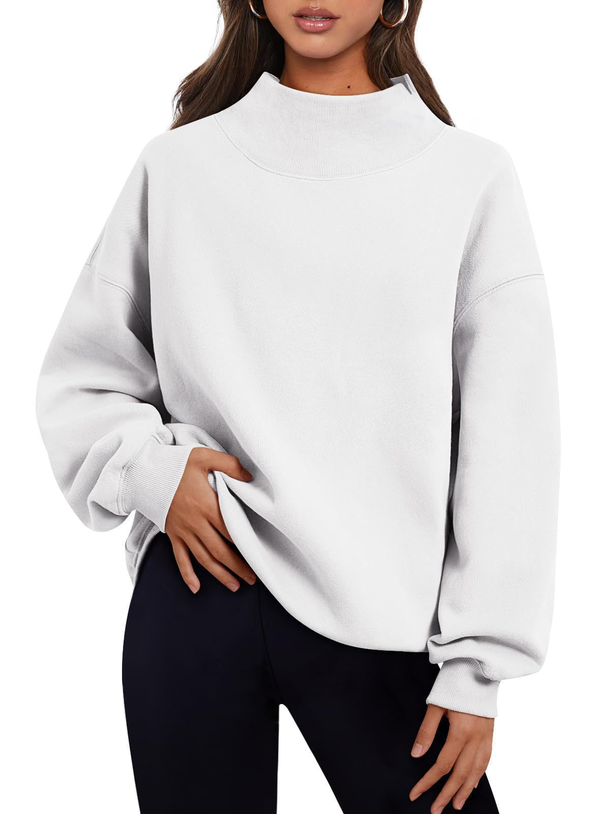 Losvallende Trui Dames – Sweater Met Hoge Kraag