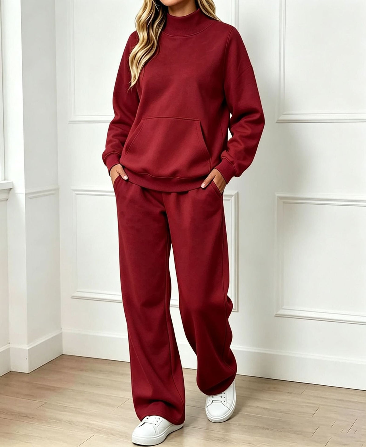 Sweatshirt Set Dames – Co-ord Set Met Hoge Kraag