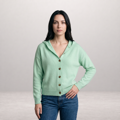 Fleur - Gebreid Vest met Capuchon