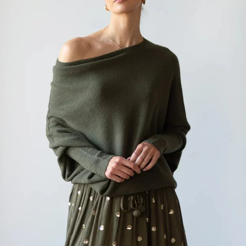Asymmetrische Sweater Dames – Gedrapeerde Oversized Trui