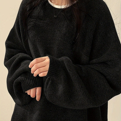 Oversized Gebreide Trui Dames – Trui Met Ballonmouwen