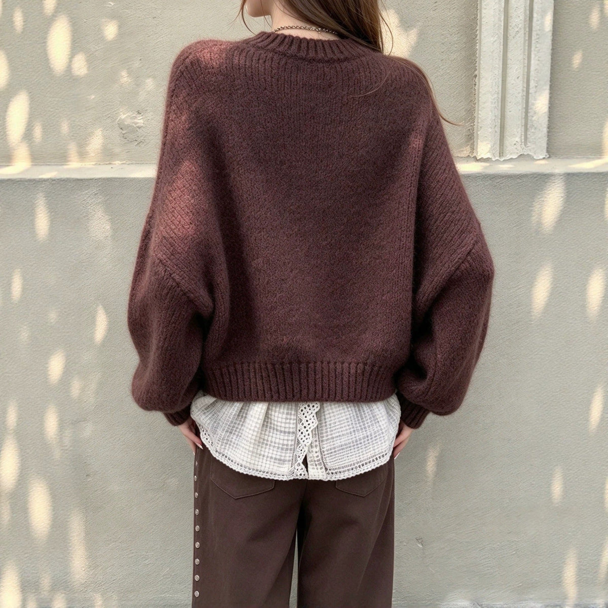 Oversized Trui Dames – Retro Sweater Met Ballonmouwen