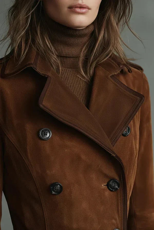 Chique Trenchcoat Dames – Lange Leerlook Jas