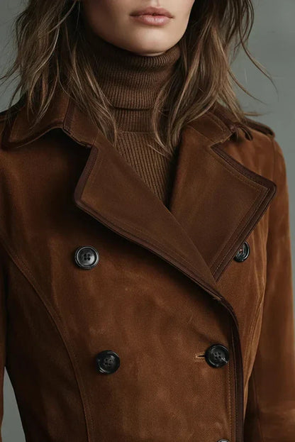 Chique Trenchcoat Dames – Lange Leerlook Jas