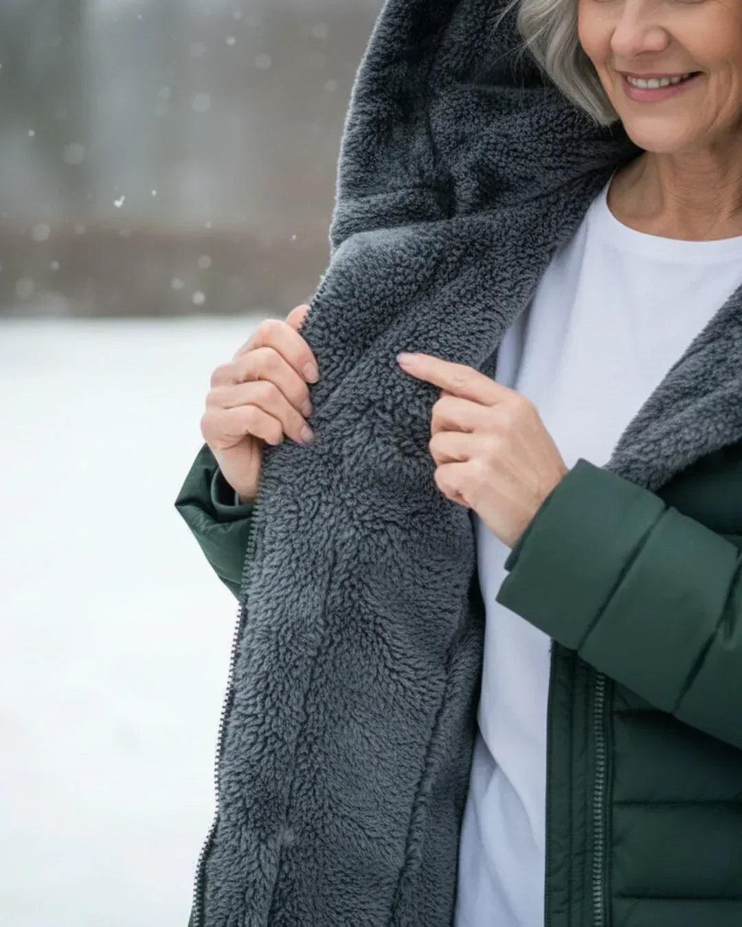 Lange Dames Pufferjas Met Capuchon En Ritssluiting
