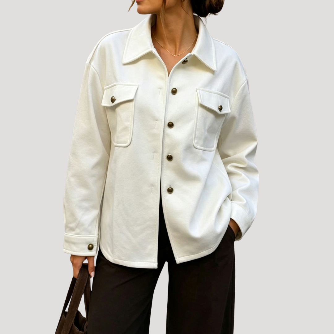 Dames Casual Mantel Jas Met Knoopsluiting En Borstzakken
