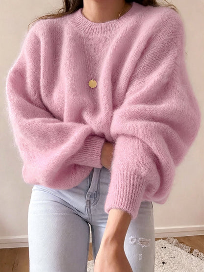 Zachte Gebreide Trui Dames – Oversized Trui Met Ballonmouwen
