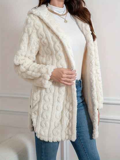 Lang Dames Cardigan Met Structuur En Lange Mouwen