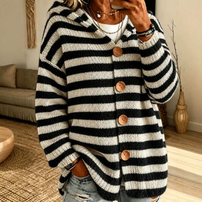Gestreept Vest Dames – Cardigan Met Capuchon