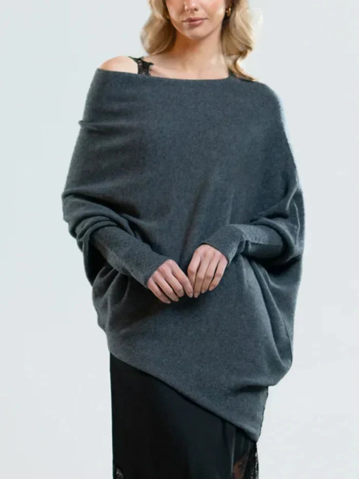 Asymmetrische Sweater Dames – Gedrapeerde Oversized Trui