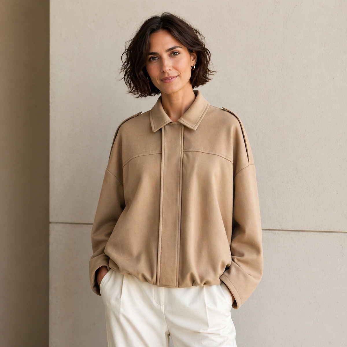 Oversized Dames Bomberjack Met Kraag