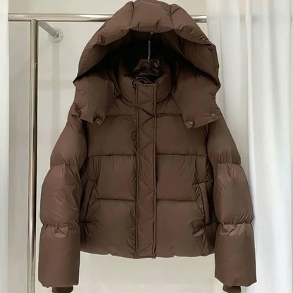 Korte Puffer Jas Dames – Gewatteerde Winterjas Met Capuchon