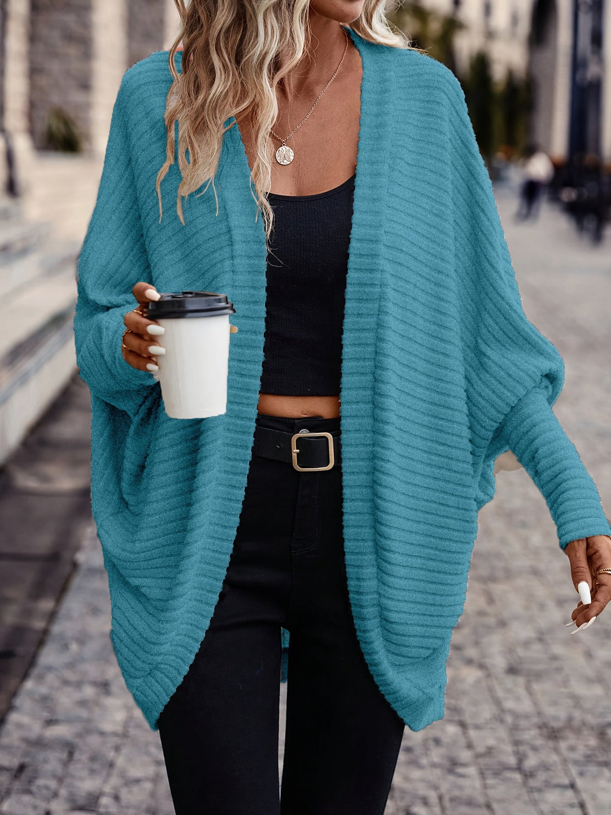 Oversized Vest Dames – Open Cardigan Met Lange Mouwen