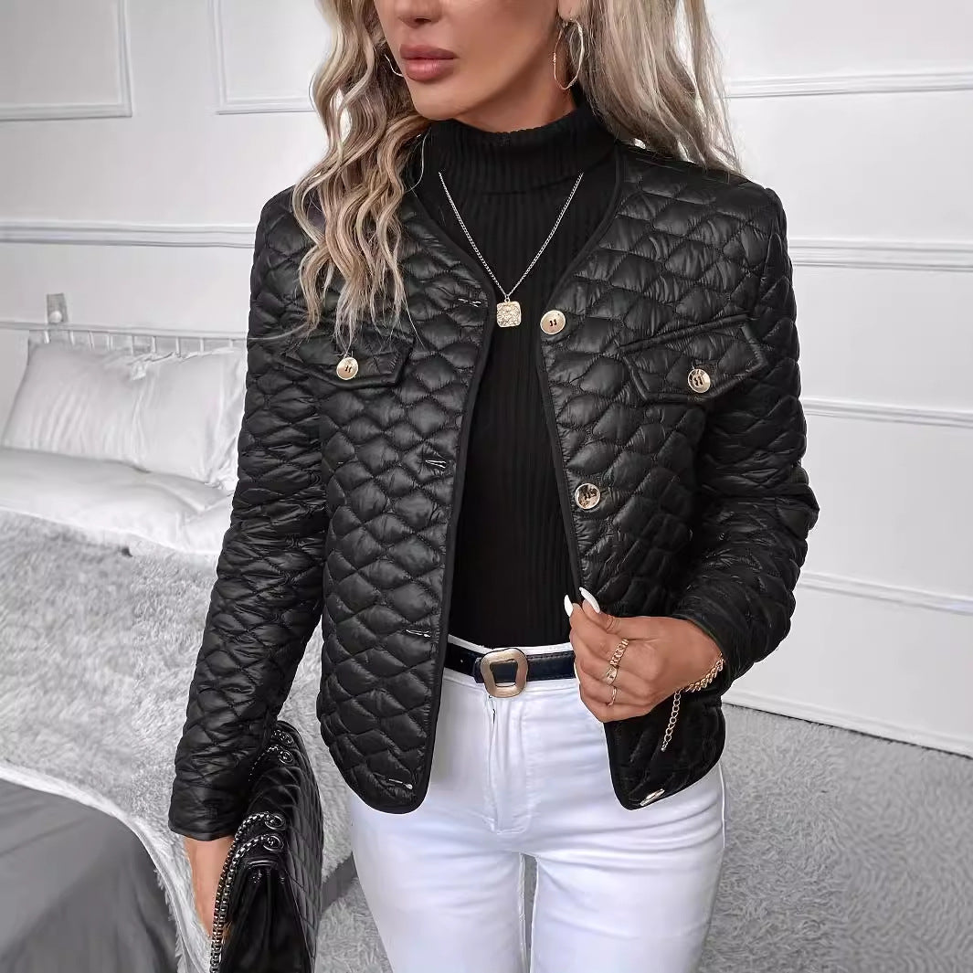 Korte Gewatteerde Jas Dames – Quilted Tussenjas Met Knopen