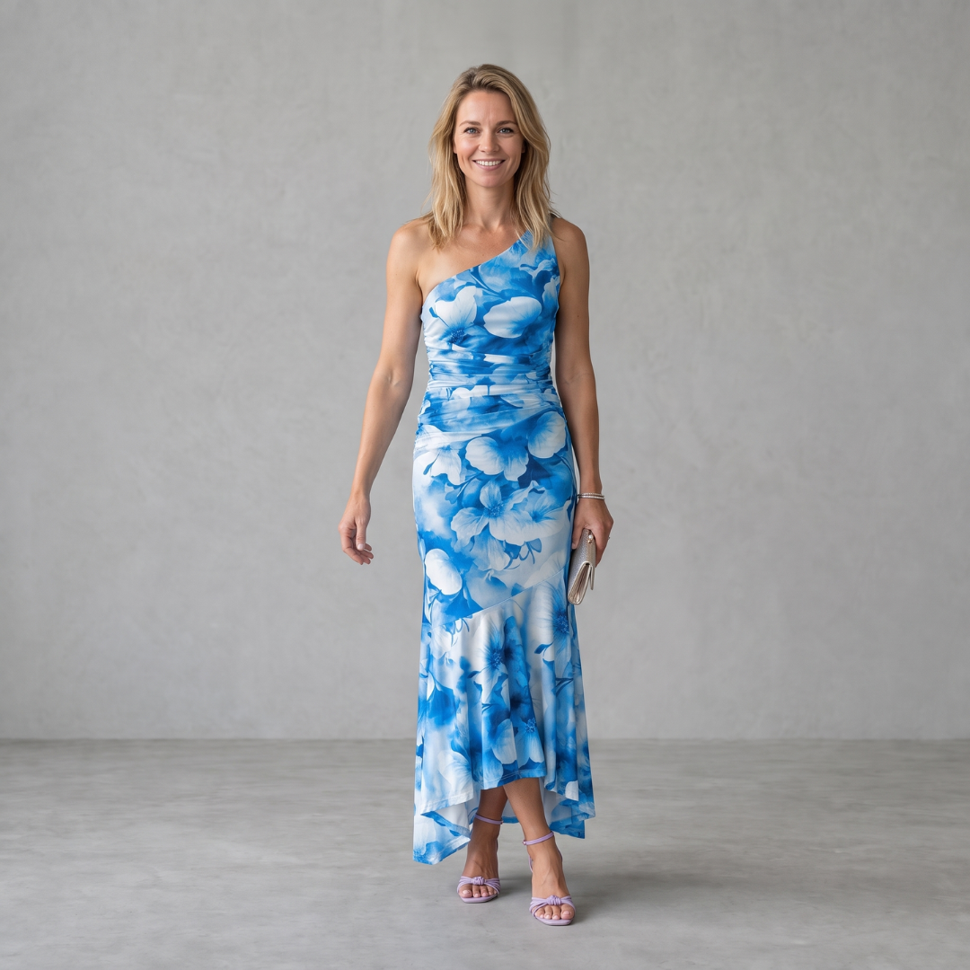 Lieke - Asymmetrische Jurk met Bloemenprint