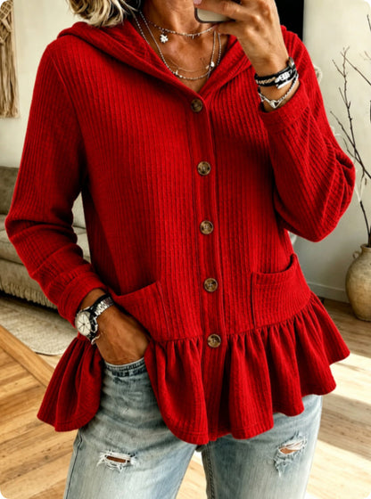 Blouse Dames Met Ruches – Geribde Blouse Met Lange Mouwen