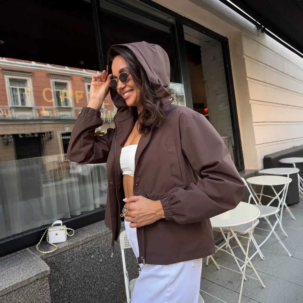 Korte Trenchcoat Dames – Tussenjas Met Taillekoord