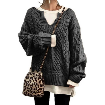 Oversized Kabeltrui Dames – Dik Gebreide Sweater