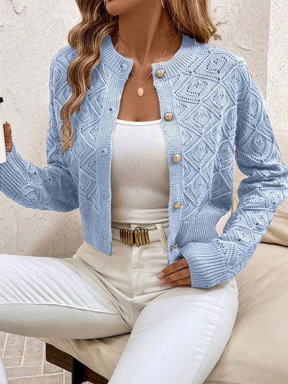 Chique Kort Gebreid Vest Dames – Cardigan