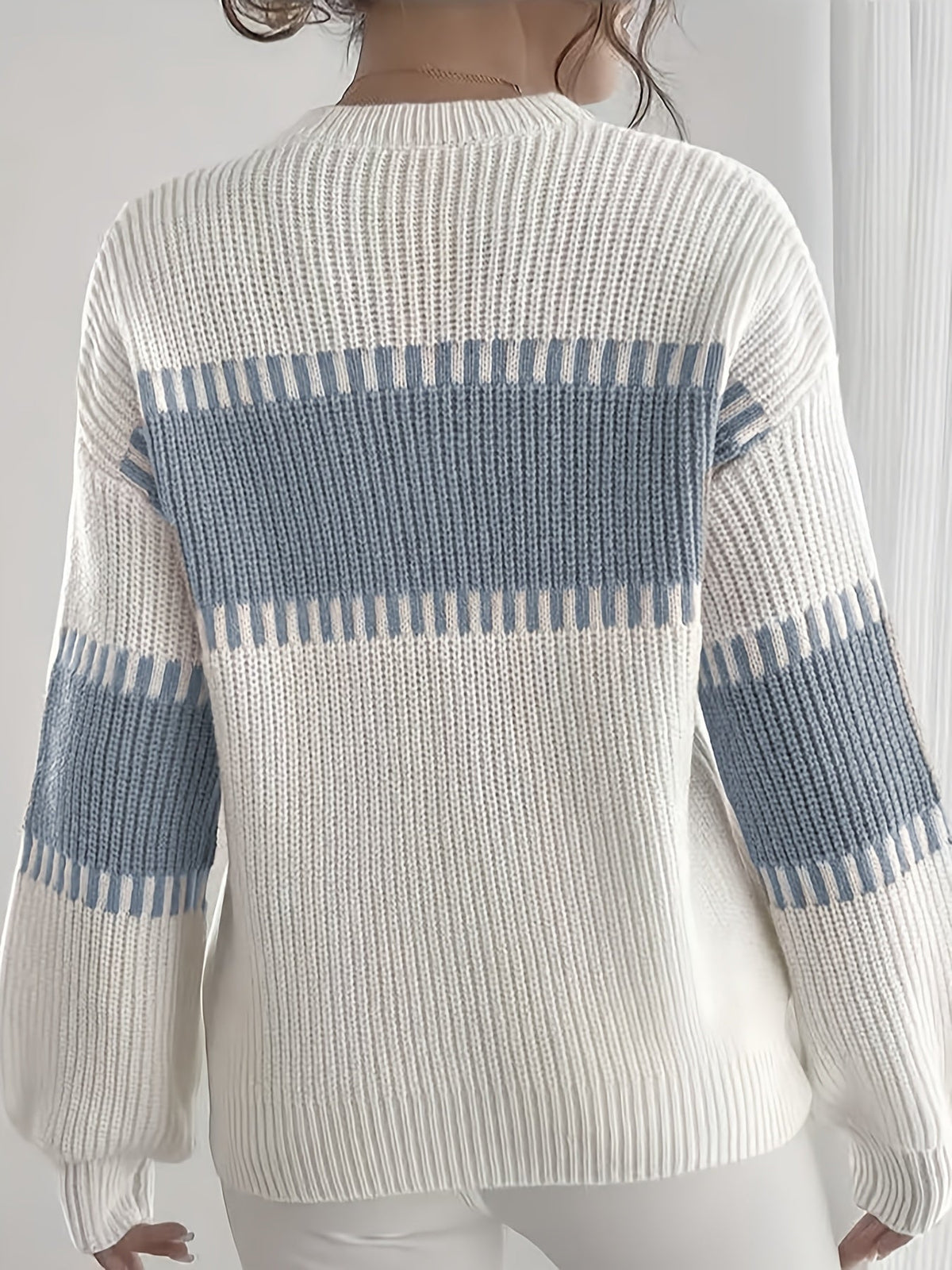 Gestreepte Trui Dames – Sweater Met Colorblock Patroon
