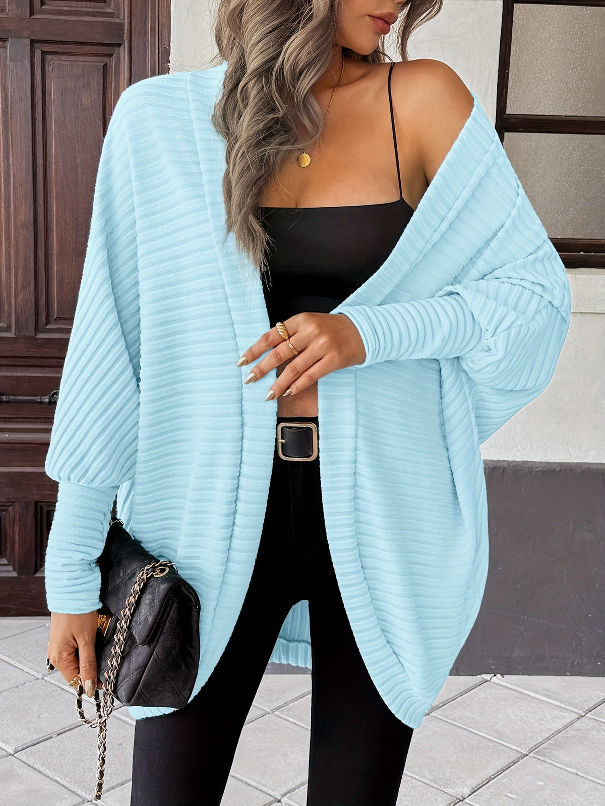 Oversized Vest Dames – Open Cardigan Met Lange Mouwen