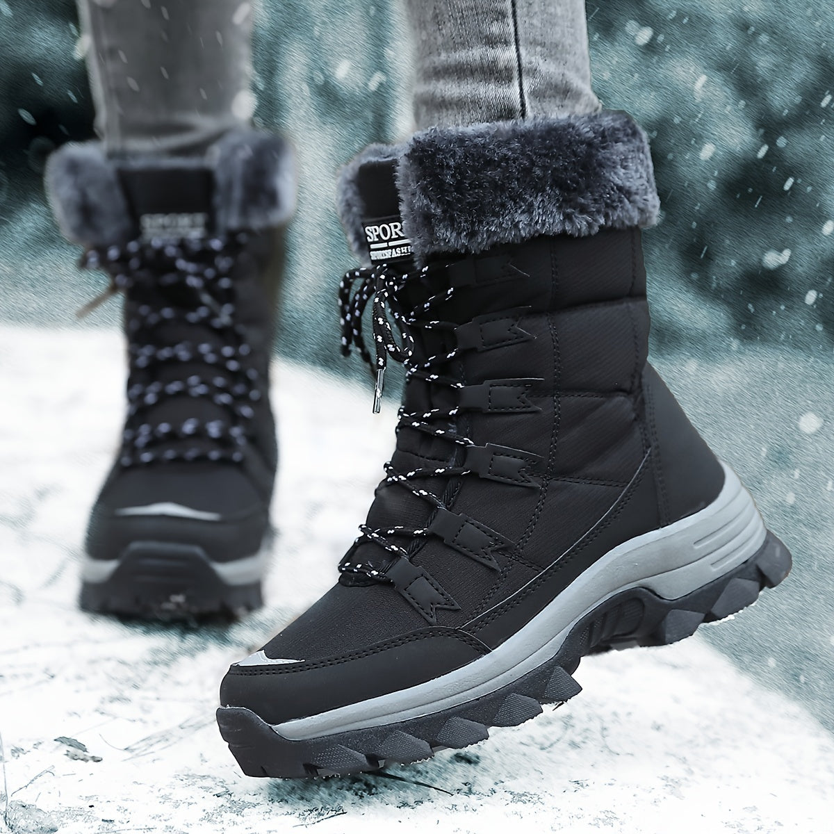 Warme Winterlaarzen Voor Dames Met Zachte Voering En Veters