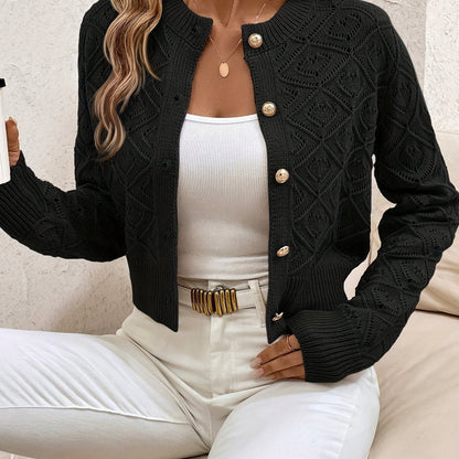 Chique Kort Gebreid Vest Dames – Cardigan
