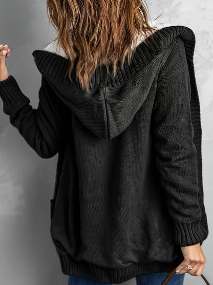 Vest Met Capuchon Dames – Cardigan Met Knopen