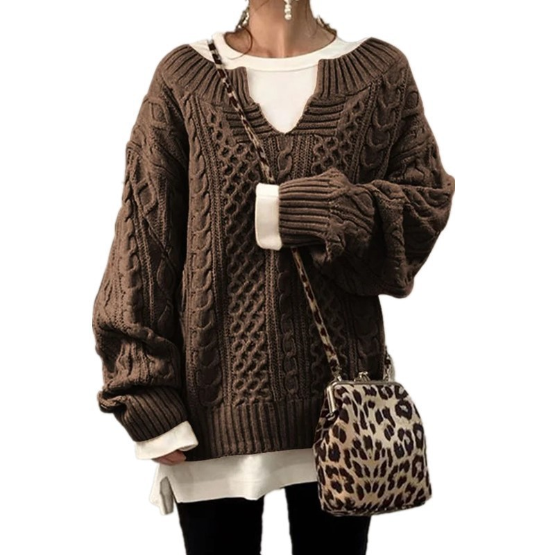 Oversized Kabeltrui Dames – Dik Gebreide Sweater