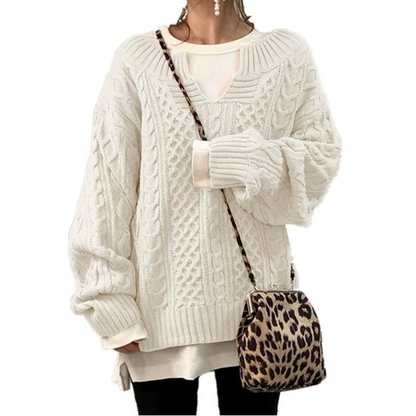 Oversized Kabeltrui Dames – Dik Gebreide Sweater