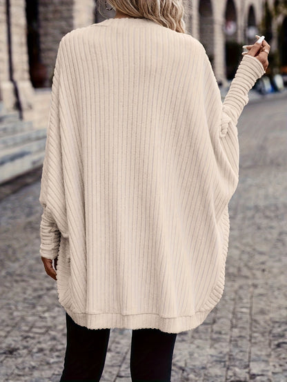 Oversized Vest Dames – Open Cardigan Met Lange Mouwen