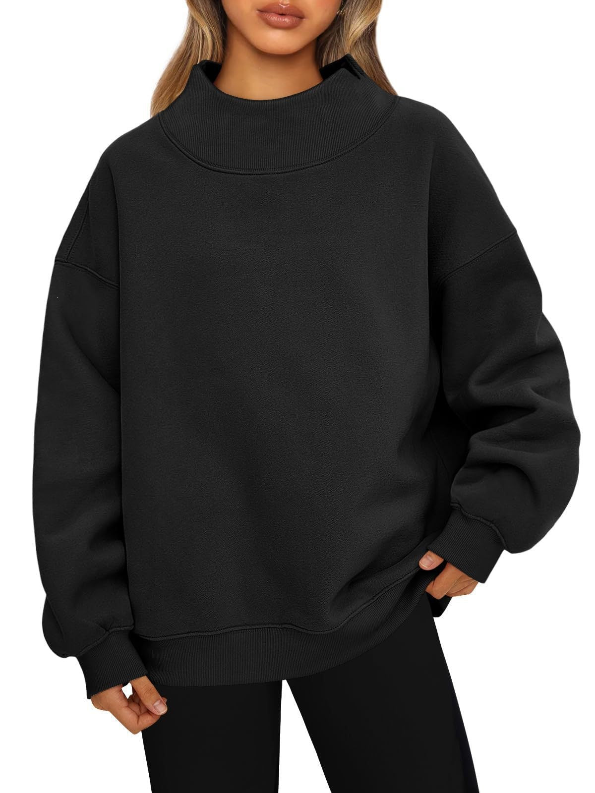 Losvallende Trui Dames – Sweater Met Hoge Kraag