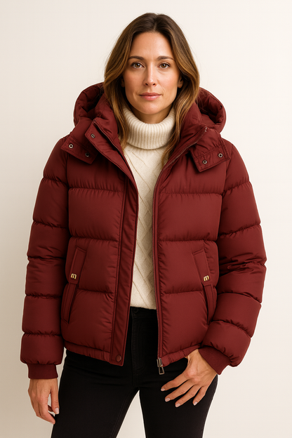 Gewatteerde Puffer Jas Dames – Korte Winterjas Met Capuchon