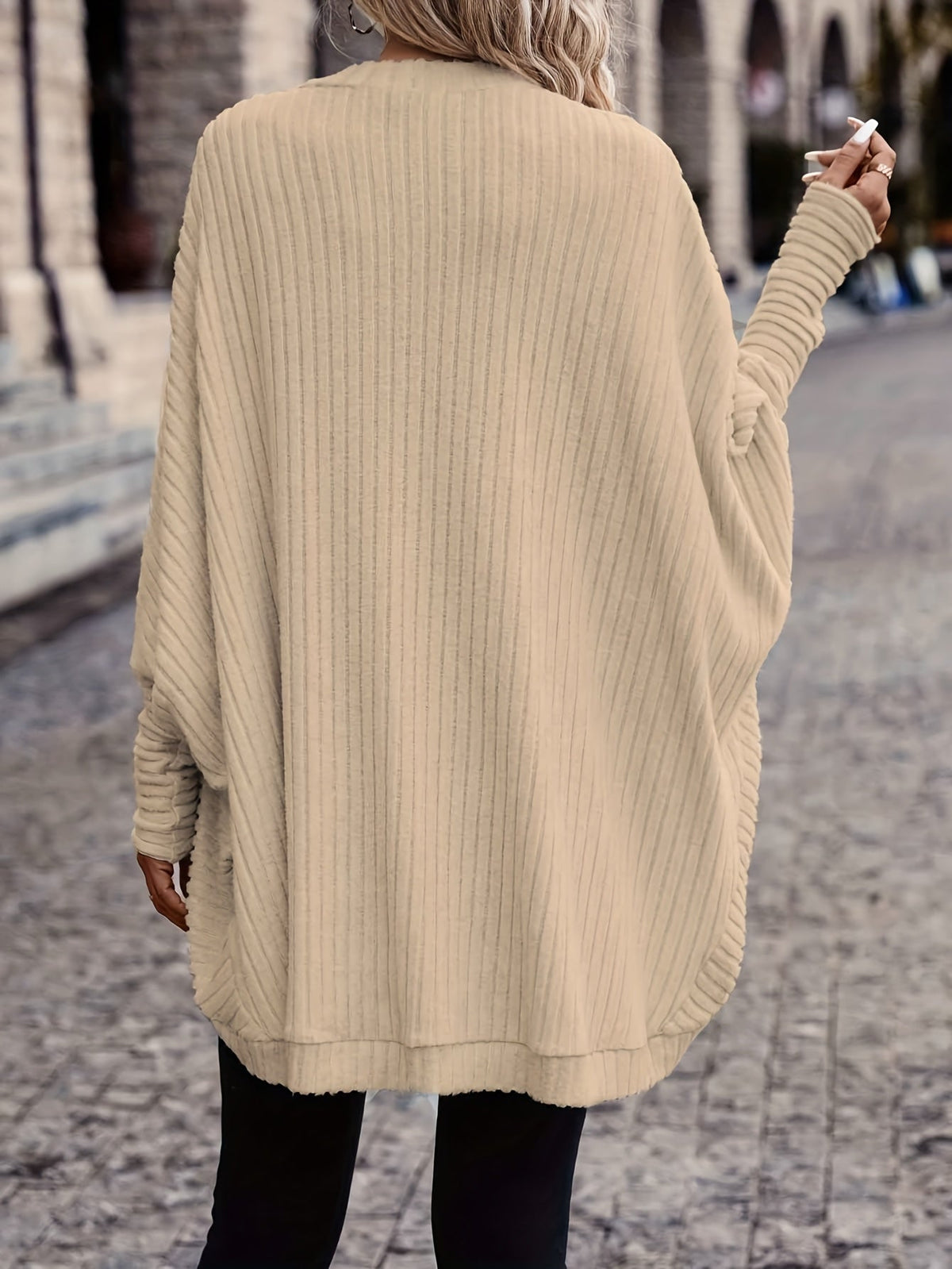 Oversized Vest Dames – Open Cardigan Met Lange Mouwen