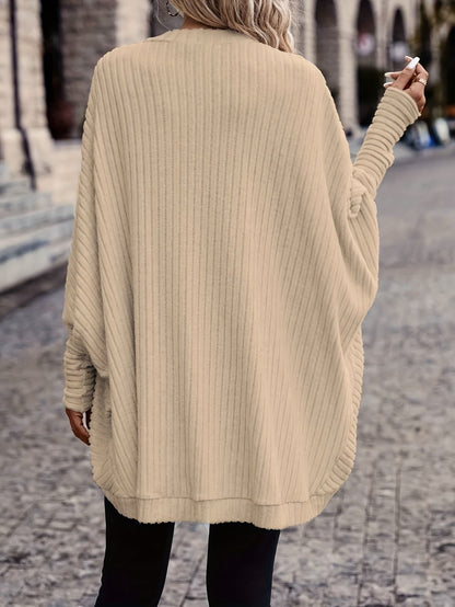 Oversized Vest Dames – Open Cardigan Met Lange Mouwen