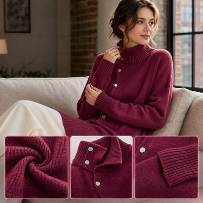 Gebreide Sweaterjurk Dames – Trui Jurk Met Col
