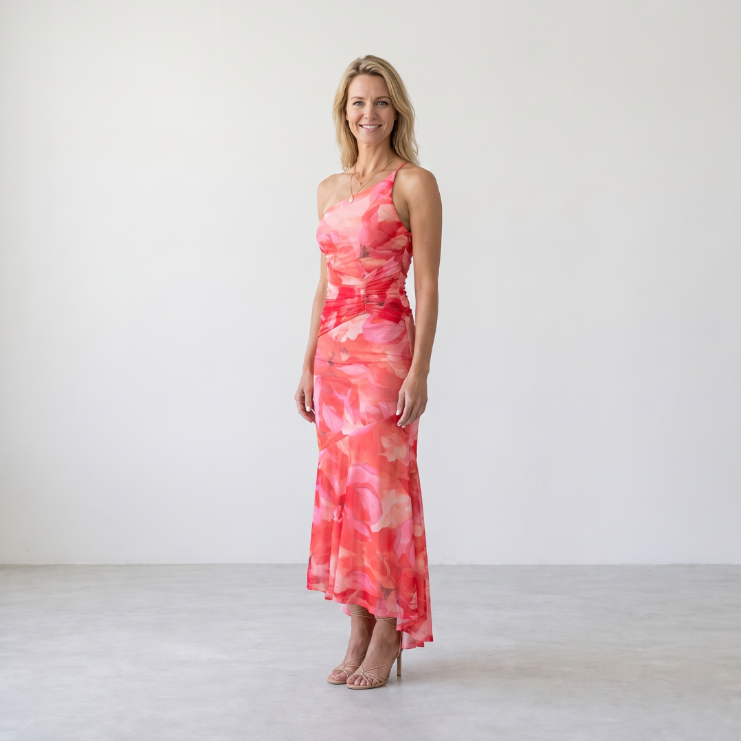 Lieke - Asymmetrische Jurk met Bloemenprint