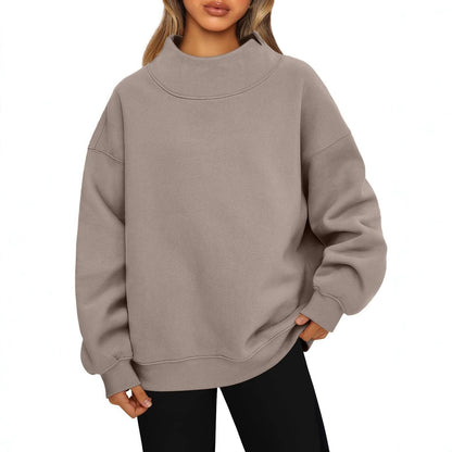 Losvallende Trui Dames – Sweater Met Hoge Kraag