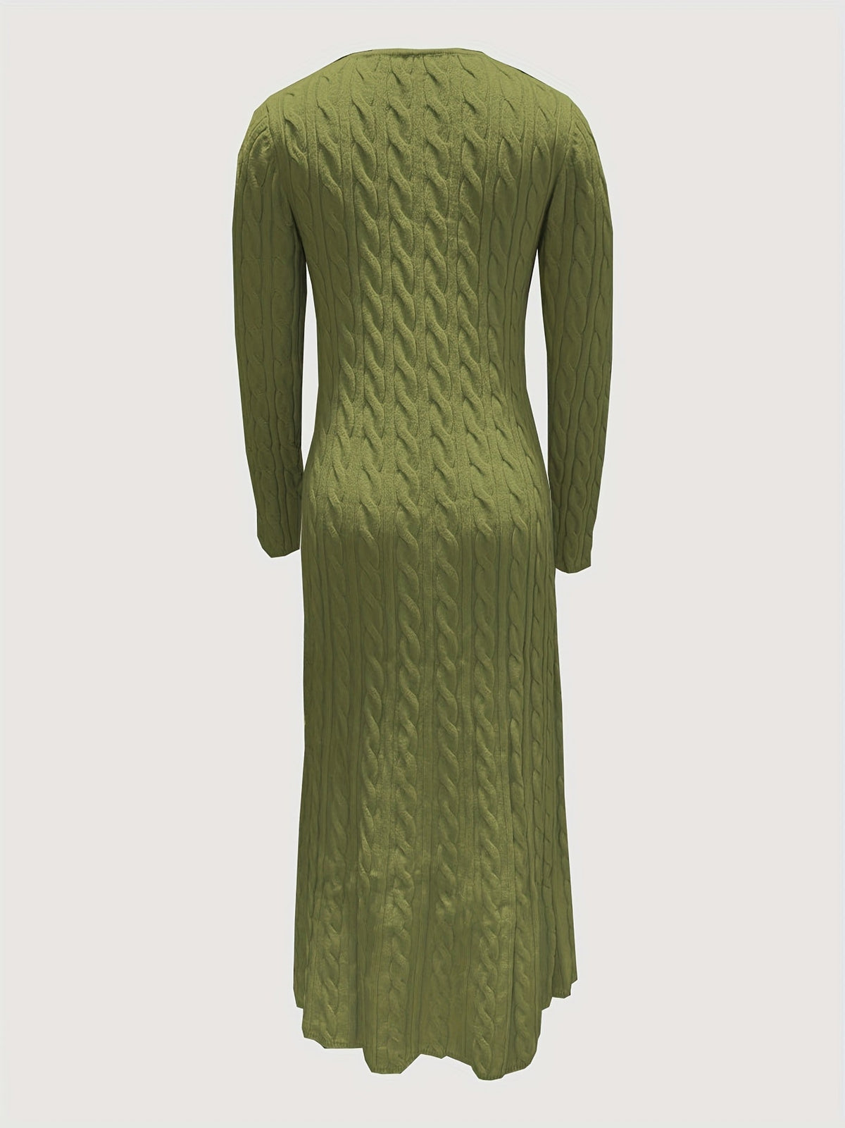 Maxi Sweaterjurk Dames – Lange Gebreide Jurk Met Kabelpatroon