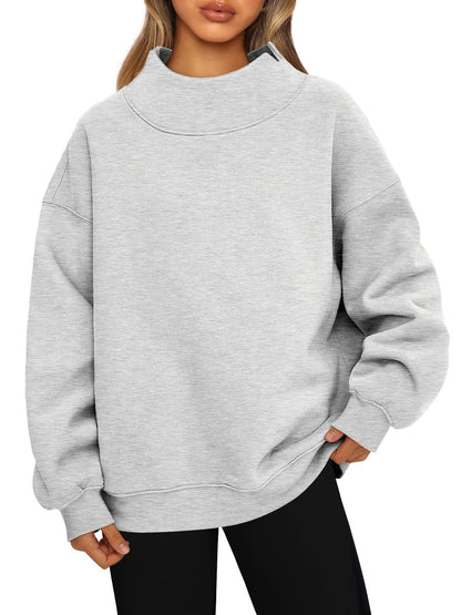 Losvallende Trui Dames – Sweater Met Hoge Kraag