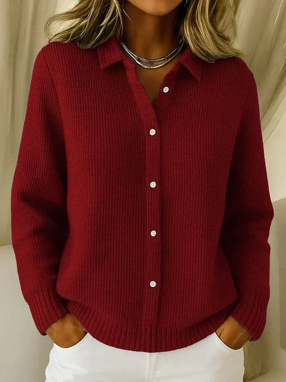 Elegant Gebreid Vest Dames – Cardigan Met Kraag